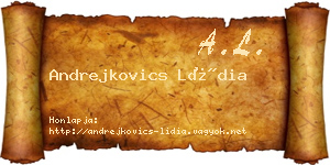 Andrejkovics Lídia névjegykártya